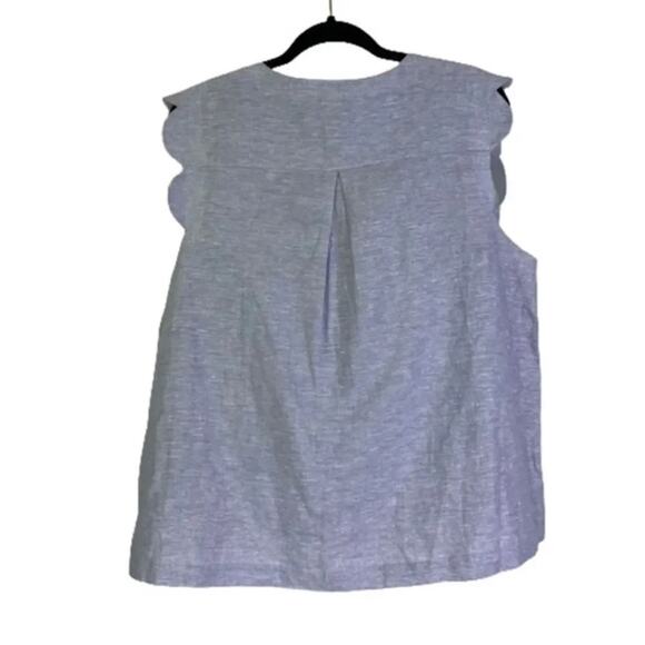 & Other Stories / Paris Atelier Linen Scalloped Blouse, Size 12 - Picture 11 of 15